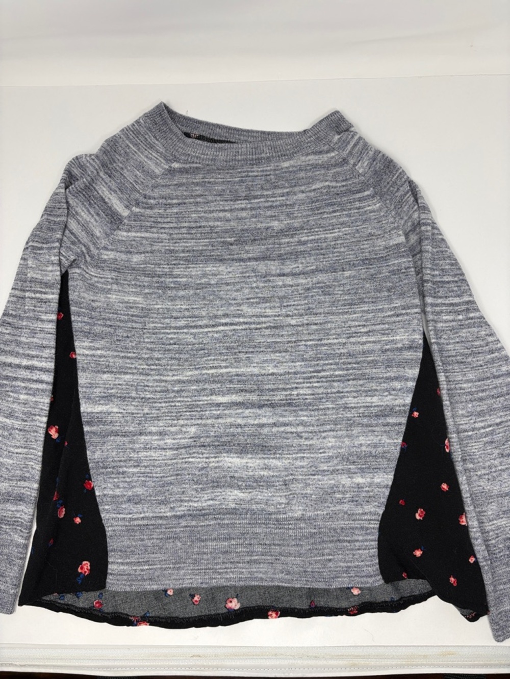 Tucker + Tate: Long Sleeve Shirt; Gray Front/Floral Back, Size Large (10-12)